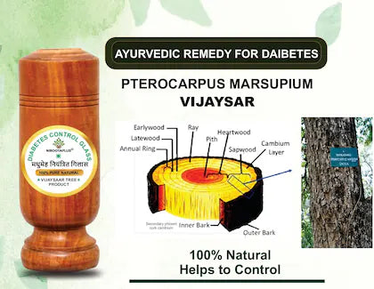 Ayurvedic Vijaysar Wood Sugar Control Glass – Traditional Wooden Tumbler
