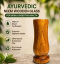 100% Natural Neem Wood Glass, Handmade Wooden Tumbler for Drinking Water